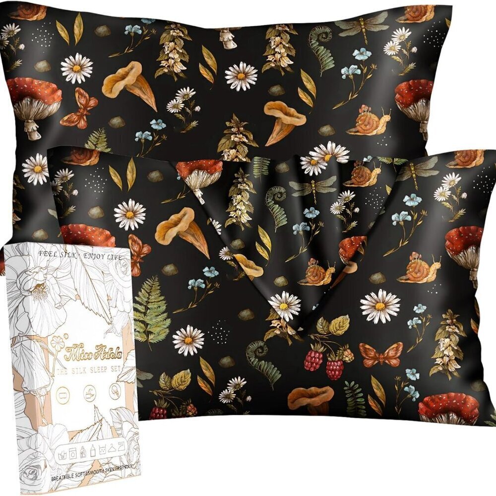 Queen Size Silk Pillowcase Set - 20x30 Cooling Covers for Hair and Skin